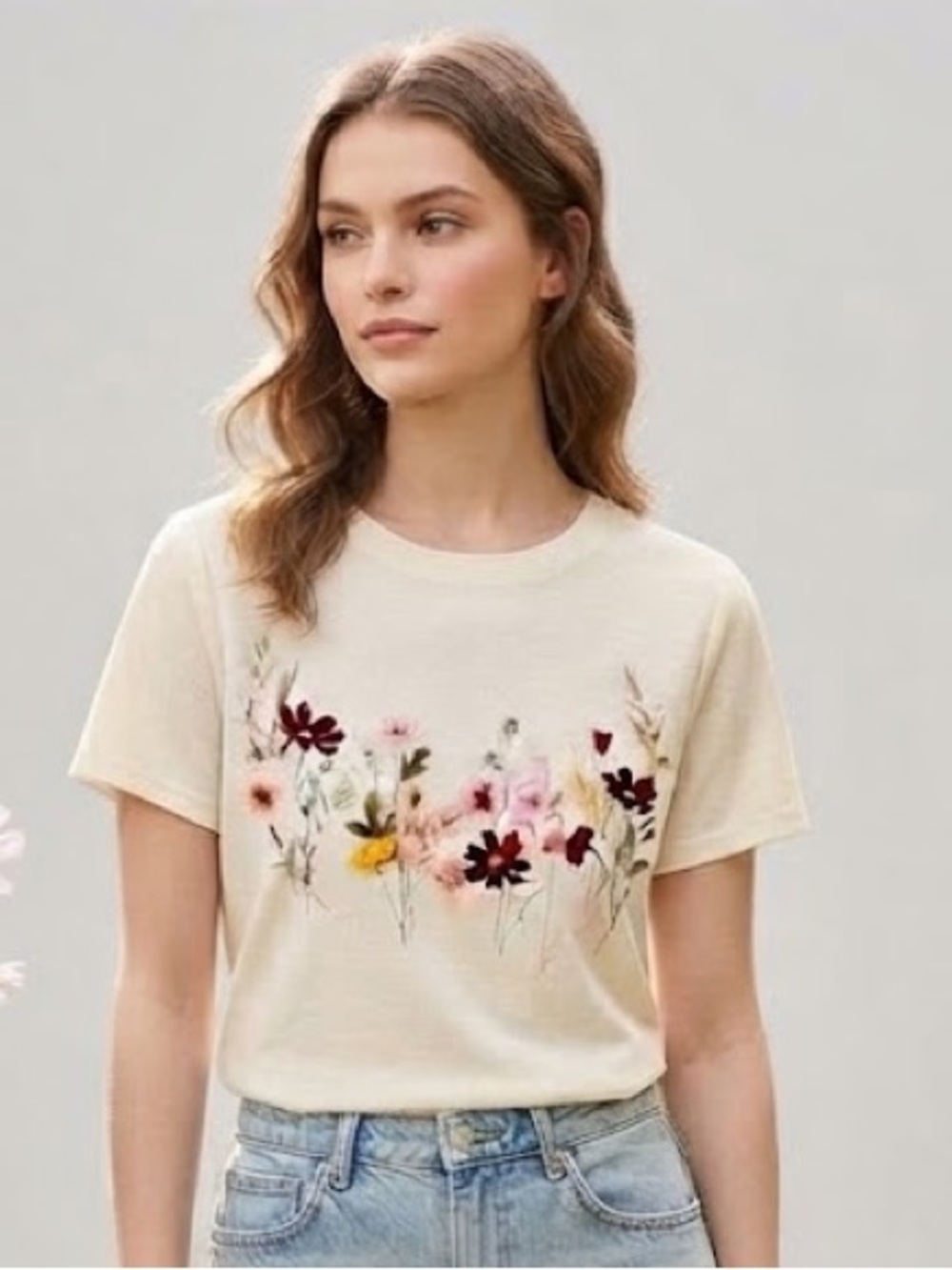 Zoe + Liv Floral Graphic T Shirt Women's Size XS NWT